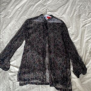 Dries Van Noten sheer silk floral blouse